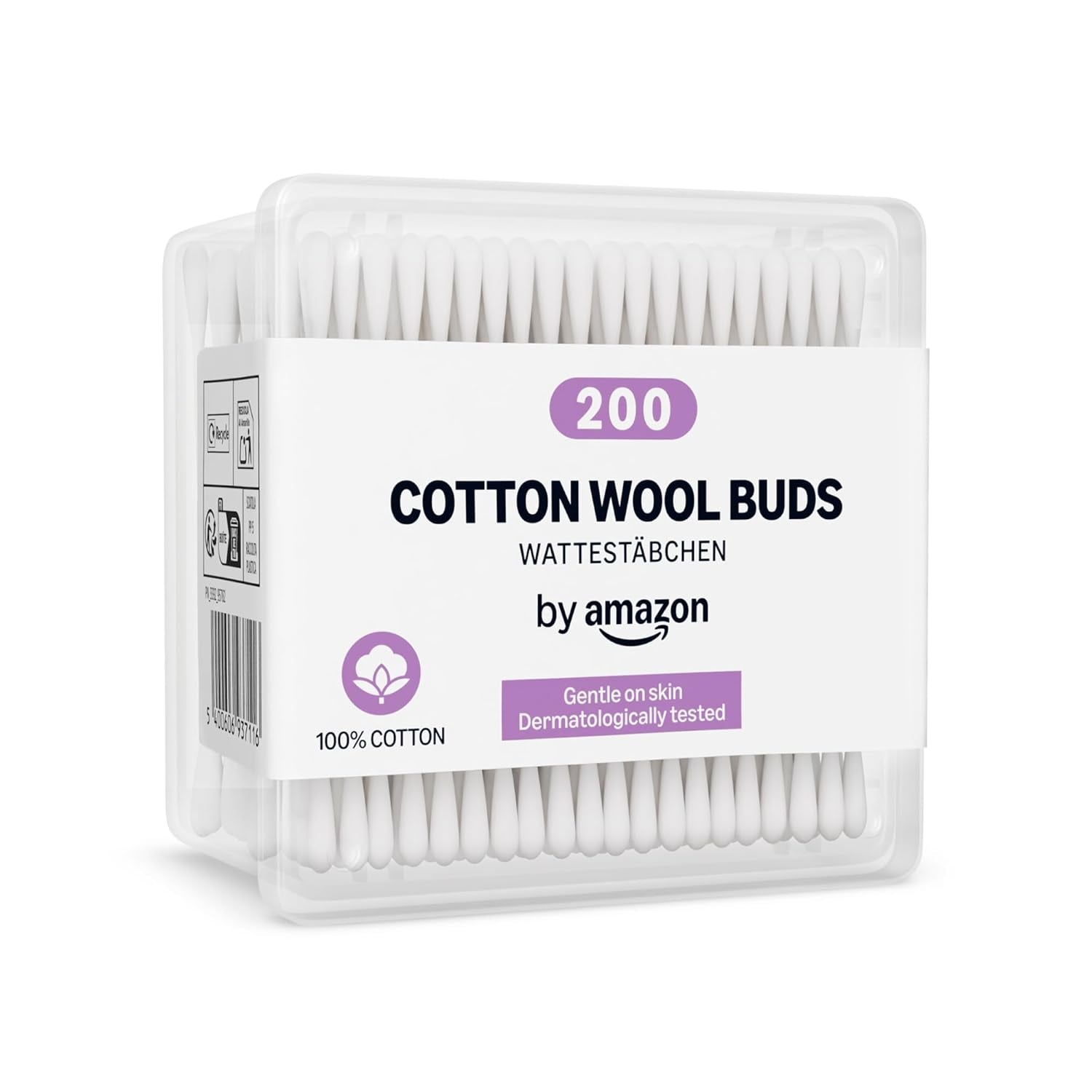 By Amazon Wattestäbchen, 100% Baumwolle, 200 Stück