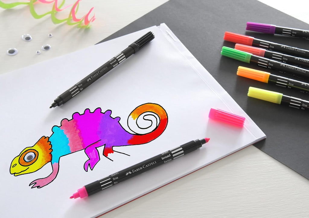 Faber-Castell - Filzstifte Set, 20 Doppelfasermaler | Mit Feiner Und Breiter Spitze - Malstifte Für Kinder Und Erwachsene