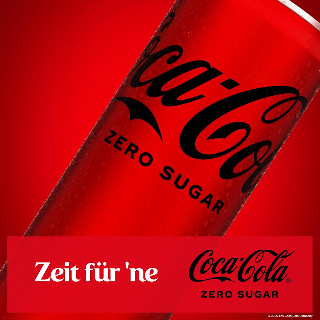 Coca-Cola Zero Sugar - Koffeinhaltiges Erfrischungsgetränk Mit Originalem Coca-Cola-Geschmack - Null Zucker Und Ohne Kalorien - in Stylischen Dosen (24 X 330 Ml)
