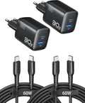 INIU 30W USB C Ladegerät, Gan Schnellladegerät Mit 1,5M 60W Kabel, Dual-Port Netzteil Mit Intelligentem Geräteschutz Für Iphone 17 16 Pro Max, Ipad Macbook Air Galaxy S26 Pixel Xiaomi [2-Pack Schwarz]