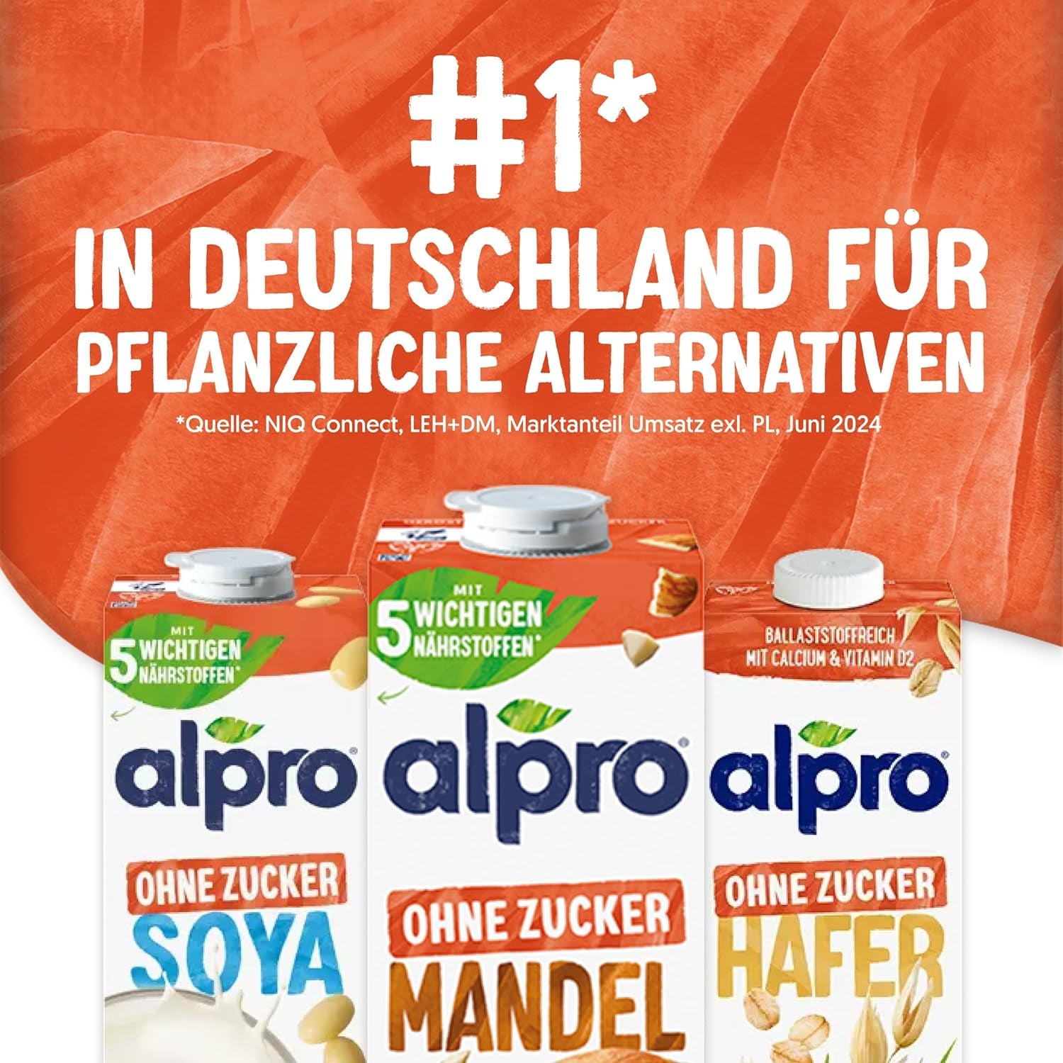Alpro Mandeldrink Ohne Zucker – Quelle Von Calcium Und Vitaminen – Zuckerfrei, Glutenfrei, Fettarm, Ohne Laktose, Vegan Und Milchfrei – 8 X 1 L – Haltbar
