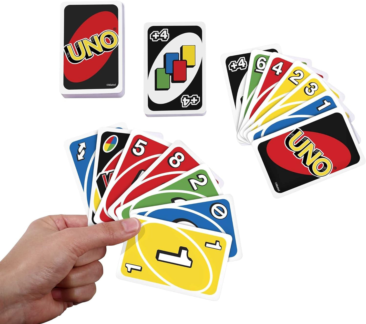 Mattel Games UNO Kartenspiel Für Die Famile, Perfekt Als Kinderspiel, Reisespiel Oder Spiel Für Erwachsene, Für 2-10 Spieler, Ab 7 Jahren, W2087
