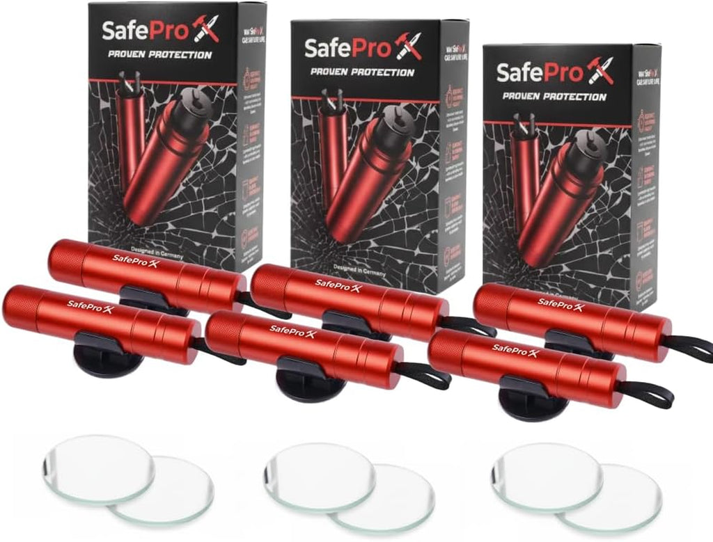 Notfallhammer Auto Mit Gurtschneider - Lebensrettender Kompakt Federkörner Glasbrecher - Sicherheit Rescue Tool & Scheiben Zertrümmerer Für Schnelle Flucht Bei Straße Unfällen (2Er-Pack)
