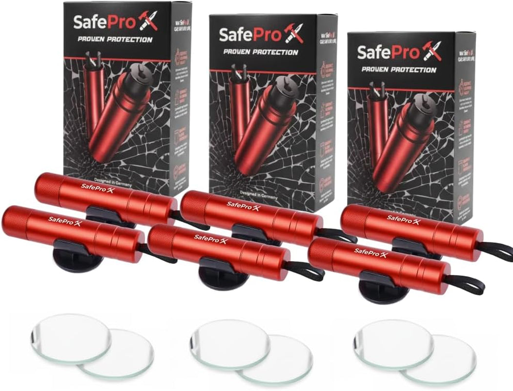 Notfallhammer Auto Mit Gurtschneider - Lebensrettender Kompakt Federkörner Glasbrecher - Sicherheit Rescue Tool & Scheiben Zertrümmerer Für Schnelle Flucht Bei Straße Unfällen (2Er-Pack)