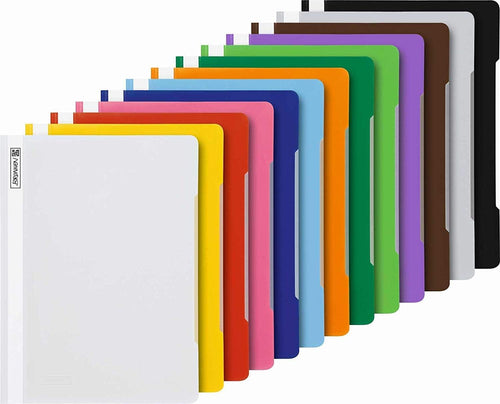 13 Brunnen Schnellhefter A4 Farbig Sortiert Pp-Folie Glasklares Deckblatt