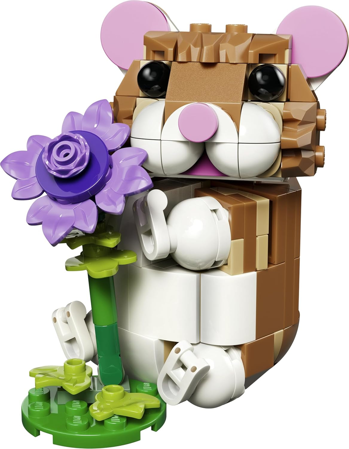 LEGO Creator 3In1 Cute Hamster with a Flower Toy - Animal Figure Transforms into a Hedgehog or Eagle - DIY Room Decor Idea - Birthday Gift for 7+ Year Old Girls & Boys - 31376