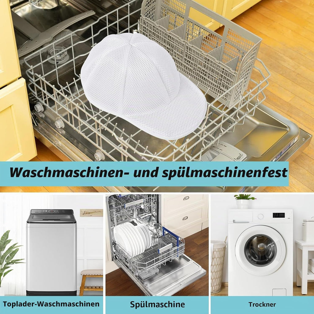 Coopache Wäschesack Cap Gestell Zum Waschen Form Halter Für Waschmaschine Und Spülmaschine Hut Reiniger Basecap Waschgestell Für Baseballmützen (Weiß)