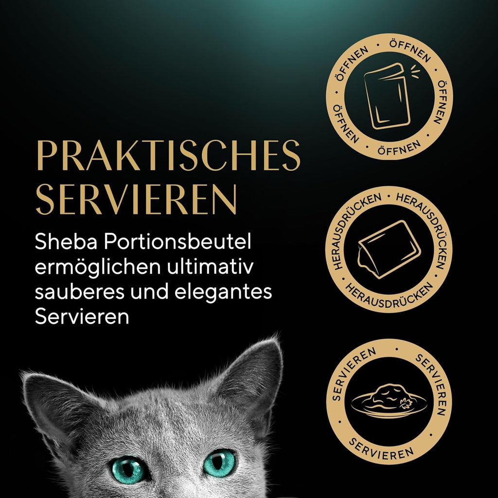 SHEBA Adult Katzenfutter Nass - 40X85G Portionsbeutel - Geflügel Variation in Sauce - Nassfutter Für Katzen - 1 Großpackung