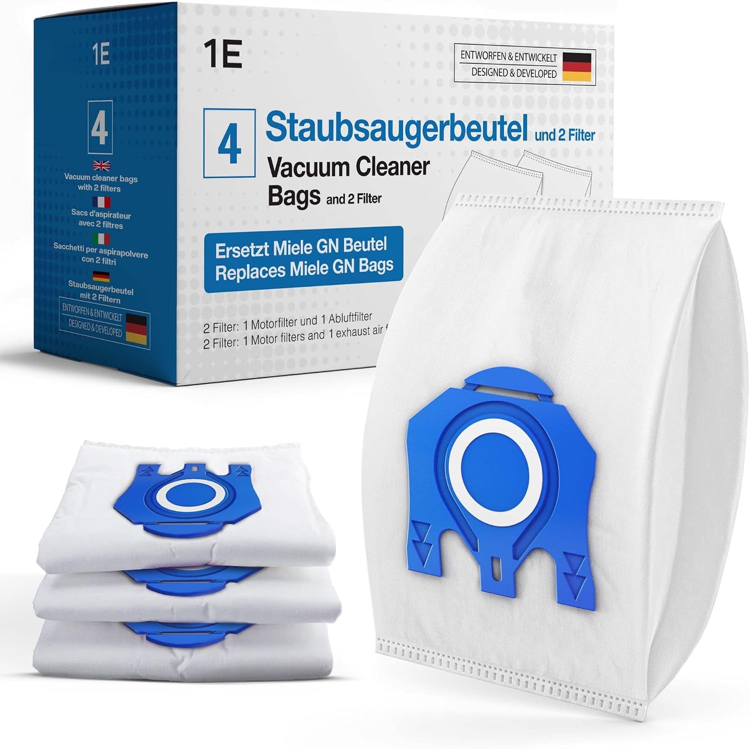 16 Staubsaugerbeutel Für Miele Staubsauger [Complete C3 & C2, Classic C1, S8340] Ersetzt GN Inkl. 4 Motor- & 4 Abluft Filter [S8000, S5000, S2000, S800 & S600 Serie] Ersetzt 9917730 12281680 S8 S5