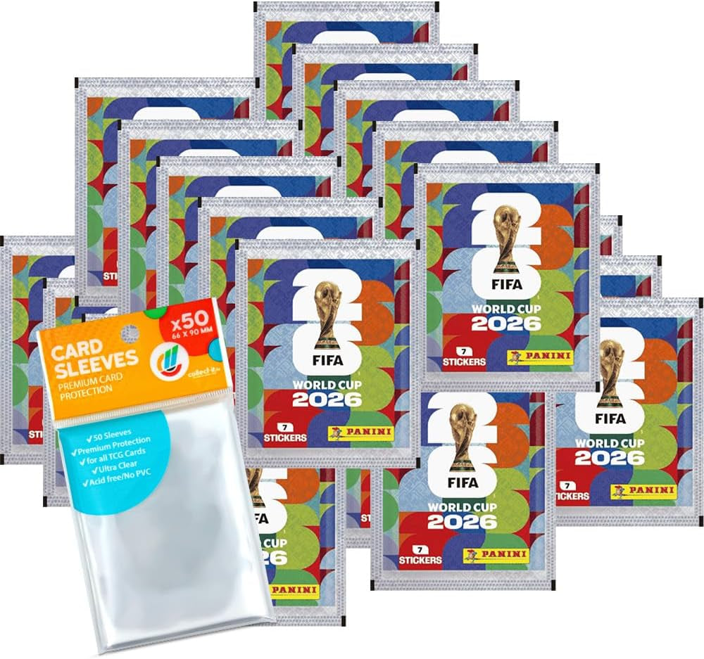WM 2026 Sticker - 20 Tüten (Original) + Exklusive Collect-It Hüllen (Eigenmarke Bundle)