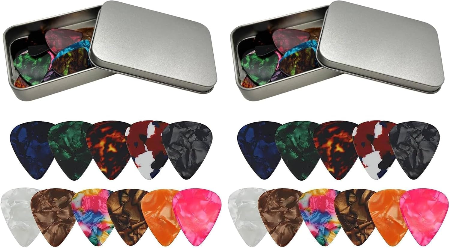 Plektren Plektrum 24Stück 0.46Mm-Dünn 0.71Mm-Medium 0.96Mm-Heavy,Plectrum Für Akustikgitarre, E-Guitar, Ukulele, Bass, Guitar Picks,Zelluloid