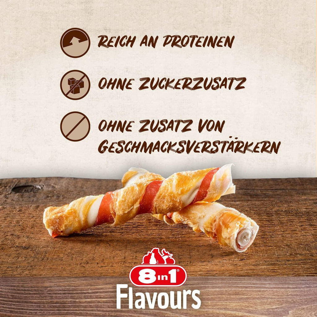 8In1 Triple Flavour Rolls Kaustangen Für Hunde - Kausnacks Mit Extra Viel Fleisch, 113G Beutel (3 Stück)