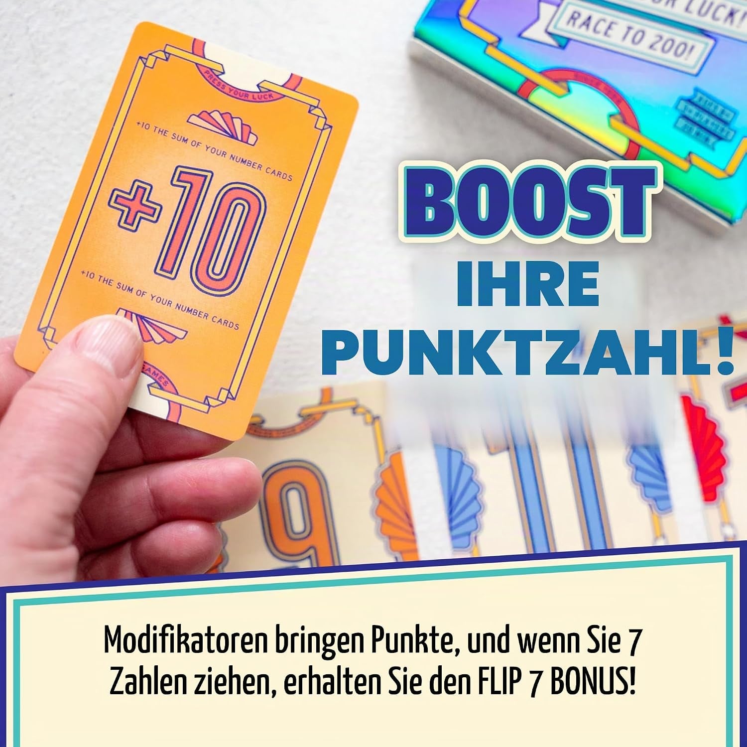Flip 7™ Kartenspiel | Kompaktes Familienspiel | Mischung Aus Glück Und Strategie | Schnell Zu Lernen | 94 Karten | Englische Spielregeln