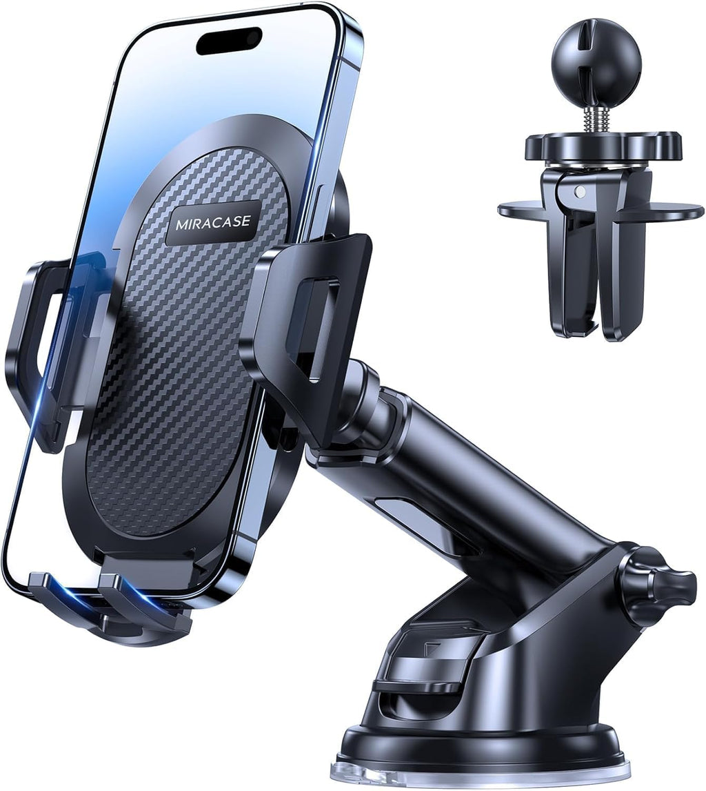 Miracase Handyhalterung Auto[Stärkst Saugnapf] Handyhalter Fürs Auto 360° Drehbar, Armaturenbrett Windschutzscheibe KFZ Handy Halterung Kits Für Iphone Galaxy Alle Smartphones