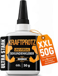 Sekundenkleber Extra Stark Gel 50 G – XXL Superkleber Für Holz, Metall, Kunststoff, Glas – Tropffrei, Hitze- & Wasserfest – Für Reparaturen in Haushalt, Werkstatt, Auto, DIY & Modellbau – KRAFTPROTZ