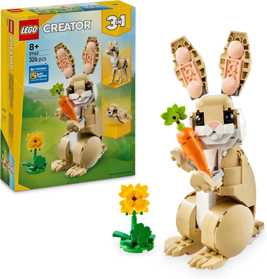 LEGO Creator 3In1 Cute Hamster with a Flower Toy - Animal Figure Transforms into a Hedgehog or Eagle - DIY Room Decor Idea - Birthday Gift for 7+ Year Old Girls & Boys - 31376