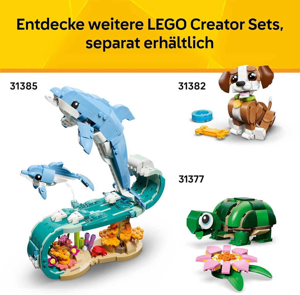 LEGO Creator 3In1 Cute Hamster with a Flower Toy - Animal Figure Transforms into a Hedgehog or Eagle - DIY Room Decor Idea - Birthday Gift for 7+ Year Old Girls & Boys - 31376