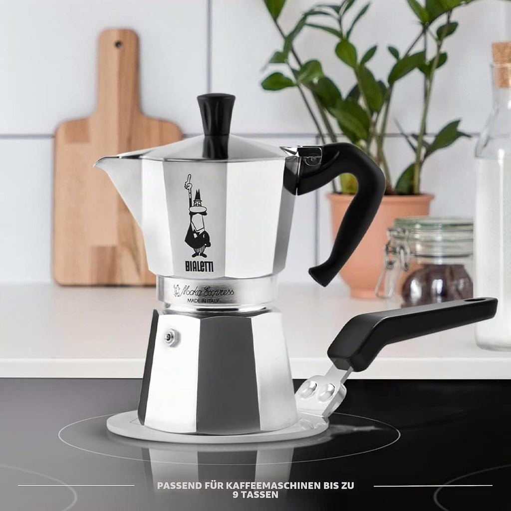Bialetti Moka Induktionskochteller Adapter Für Die Verwendung Von Kaffeekannen Und Kochgeschirr Auf Induktionskochfelder, Stahl, 13 Cm, Silber