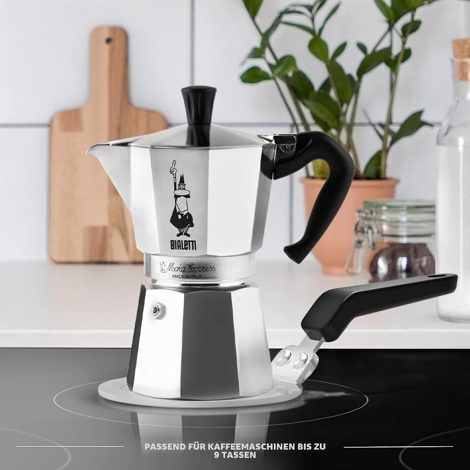 Bialetti Moka Induktionskochteller Adapter Für Die Verwendung Von Kaffeekannen Und Kochgeschirr Auf Induktionskochfelder, Stahl, 13 Cm, Silber