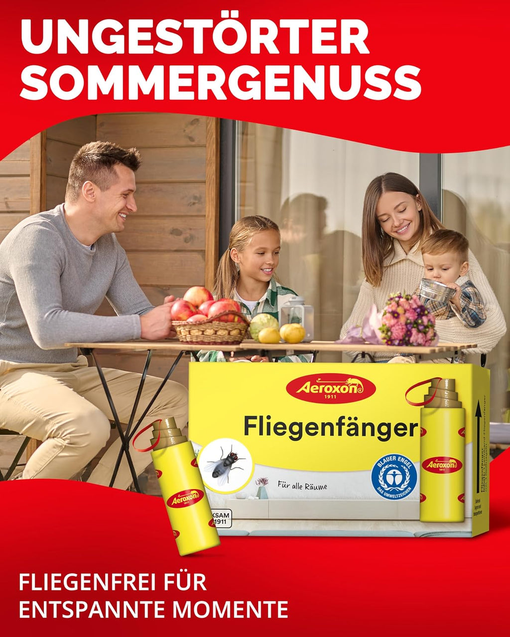 Aeroxon Fliegenfänger 16 Stück – Fliegenfalle Innenbereich Ohne Chemie – Geruchlose Fliegenfalle Klebefalle Gegen Hausfliegen – 8 Wochen Wirksam – Schutz Vor Fliegen Fallen Im Wohnbereich
