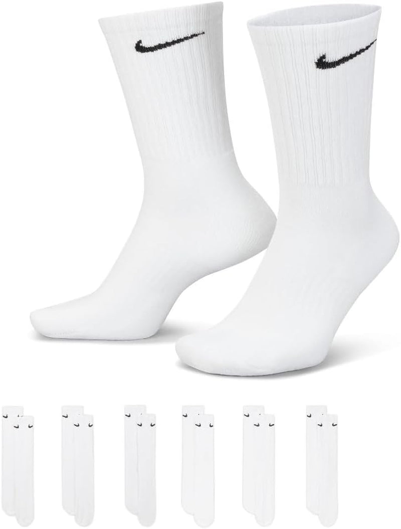 NIKE 6 Paar Socken Herren Damen Weiß Grau Schwarz Tennissocken Sparset SX7664