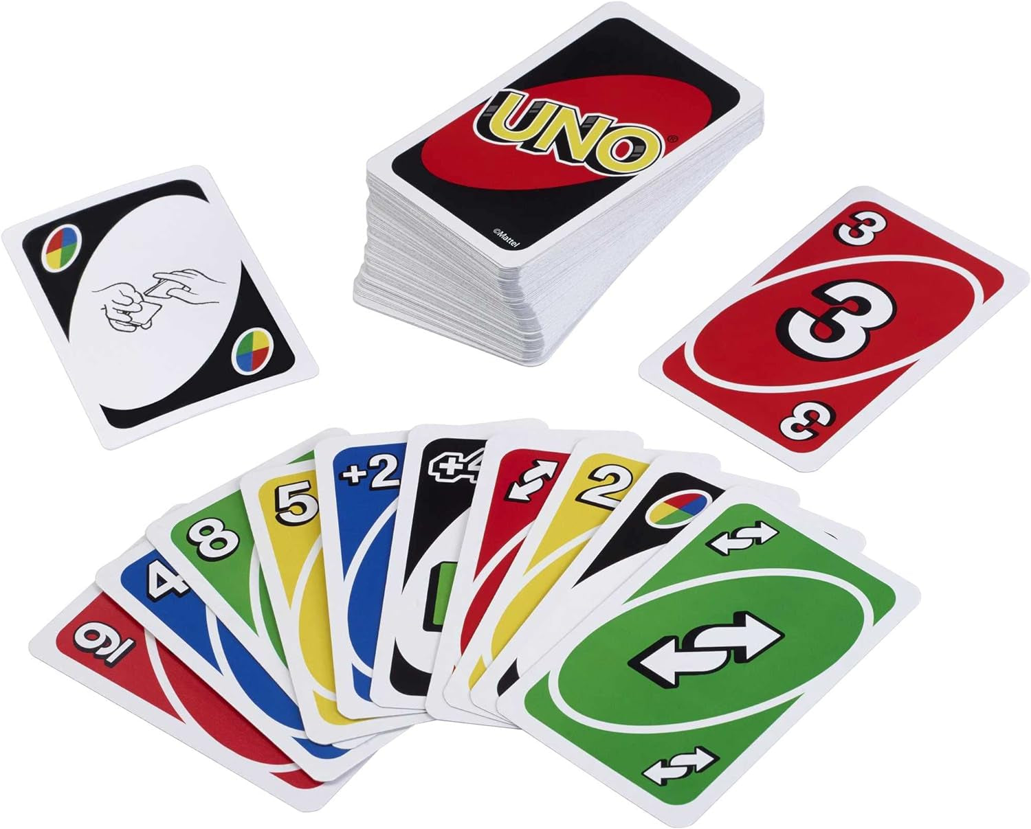 Mattel Games UNO Kartenspiel Für Die Famile, Perfekt Als Kinderspiel, Reisespiel Oder Spiel Für Erwachsene, Für 2-10 Spieler, Ab 7 Jahren, W2087