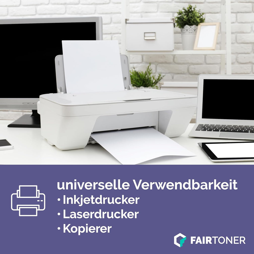 Fairtoner Kopierpapier 2500 Blatt DIN-A4 80G, Weiß (5 X 500 Blatt / 5Er Pack) Universal Druckerpapier Für Laserdrucker Und Tintenstrahldrucker Geeignet