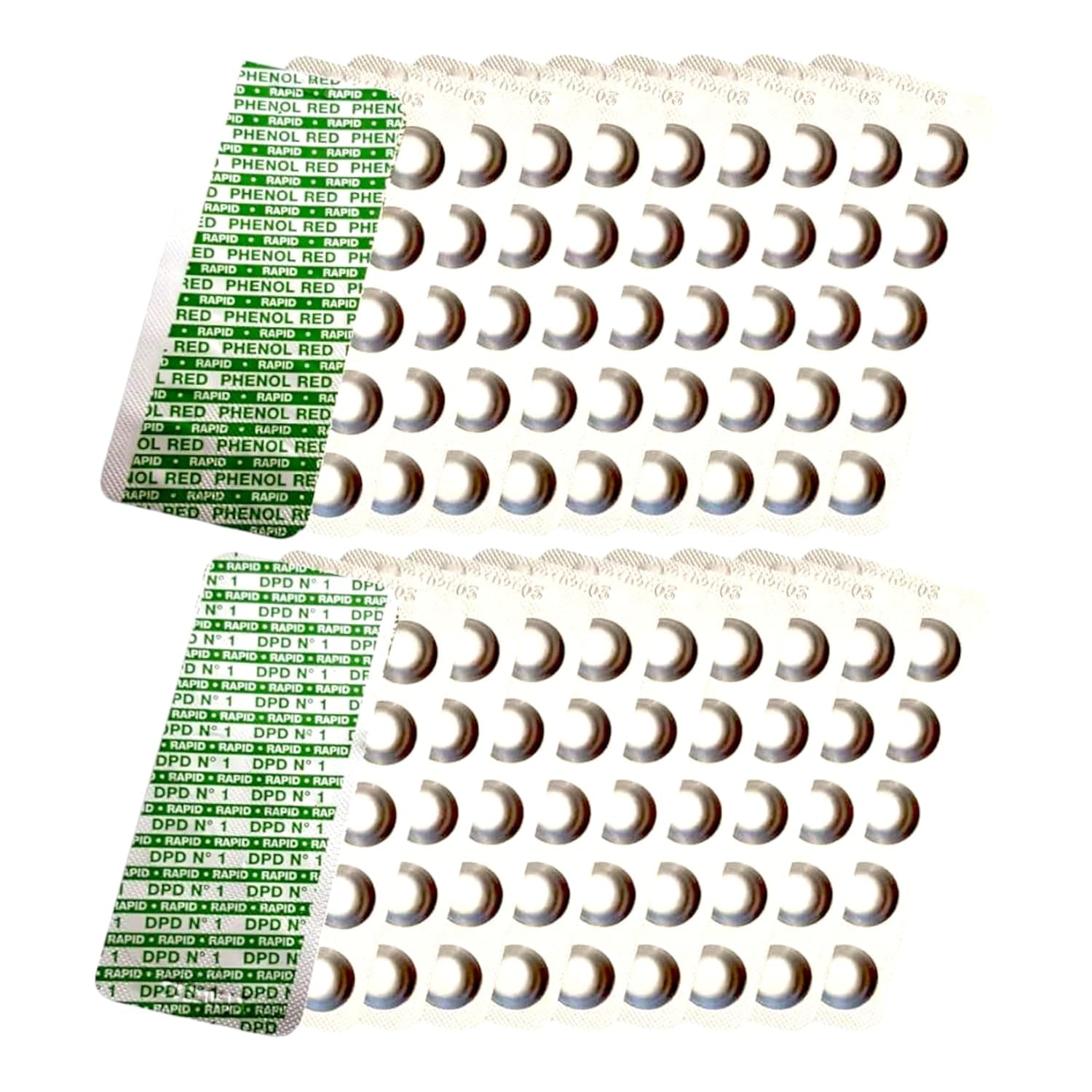 Pooltester Nachfülltabletten 100 Stück | 50X DPD1 Für Freies Chlor & Brom + 50X Phenol Red Für Ph-Wert | Rapid Wassertest Tabletten Für Pool, Whirlpool & Spa | Passend Für Schütteltester