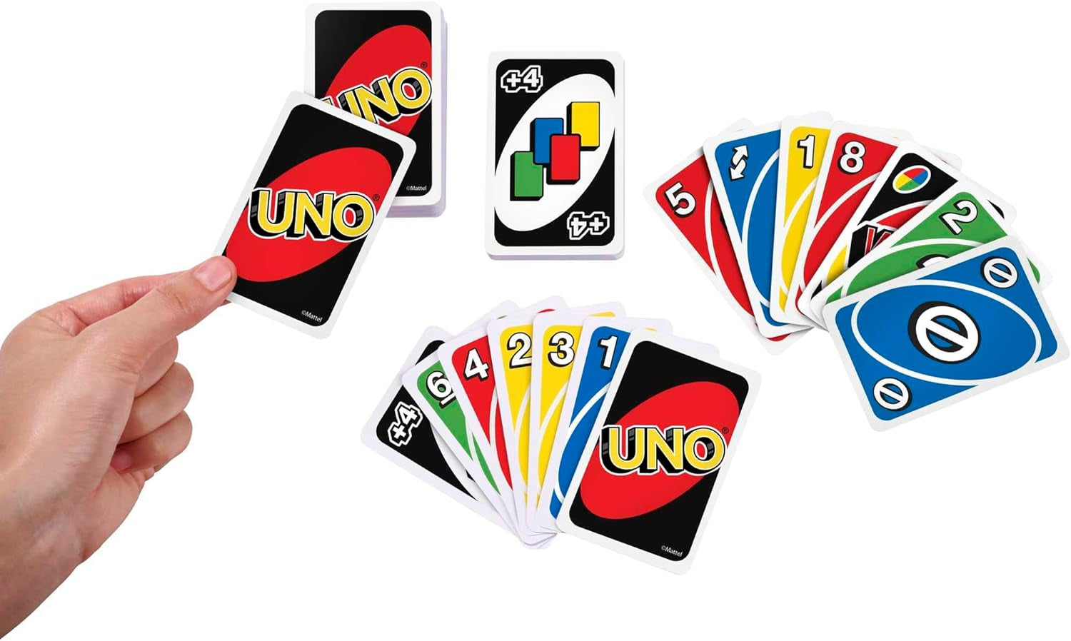Mattel Games UNO Kartenspiel Für Die Famile, Perfekt Als Kinderspiel, Reisespiel Oder Spiel Für Erwachsene, Für 2-10 Spieler, Ab 7 Jahren, W2087