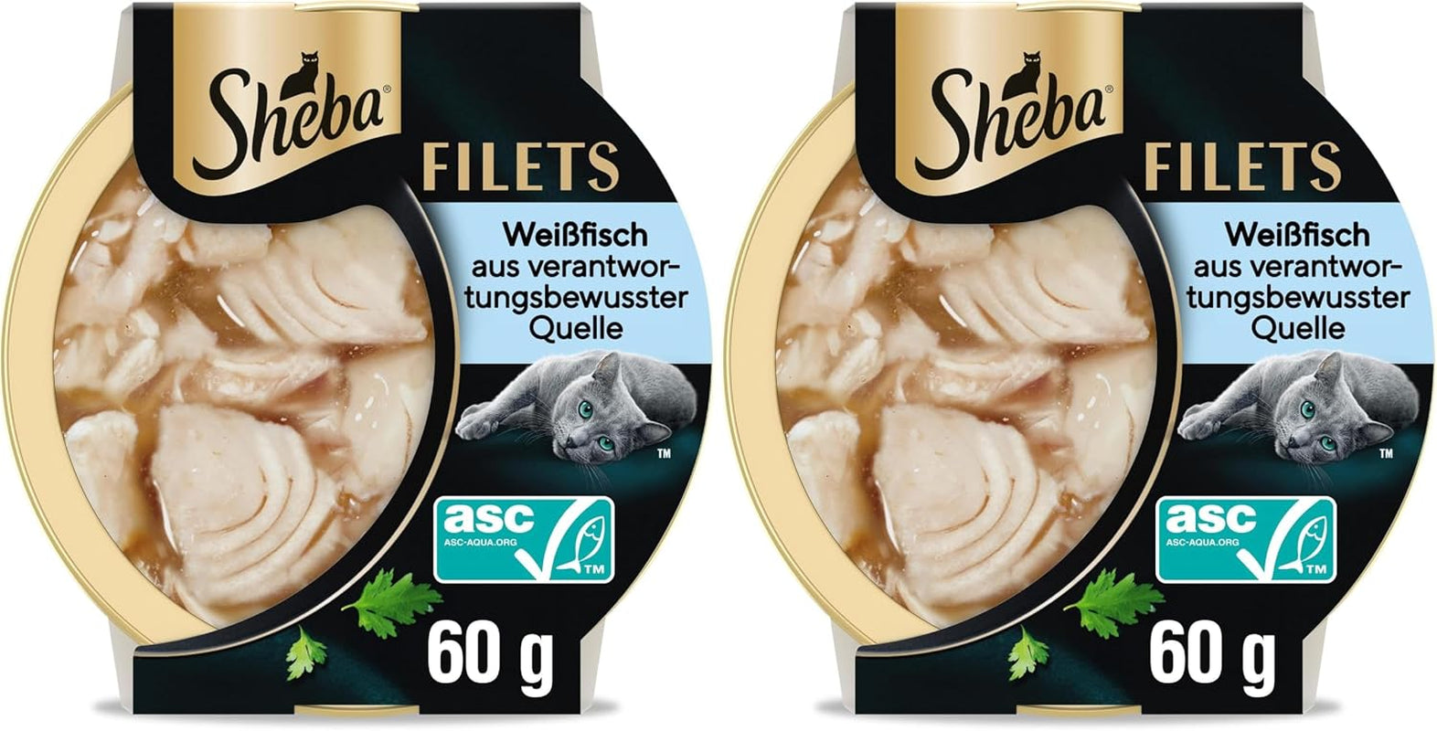 SHEBA Filets Adult Katzenfutter in Sauce Mit Huhn 16 X 60G Schale