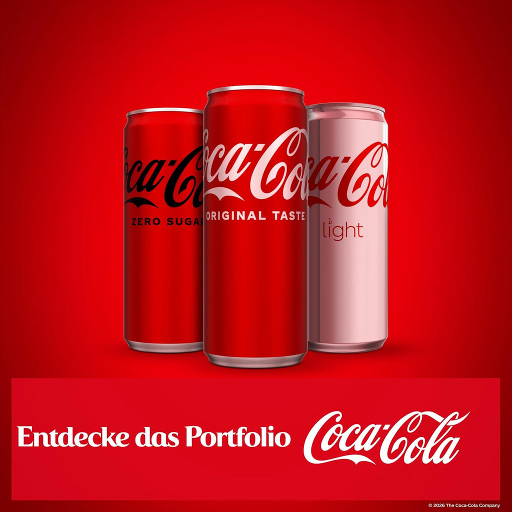 Coca-Cola Zero Sugar - Koffeinhaltiges Erfrischungsgetränk Mit Originalem Coca-Cola-Geschmack - Null Zucker Und Ohne Kalorien - in Stylischen Dosen (24 X 330 Ml)