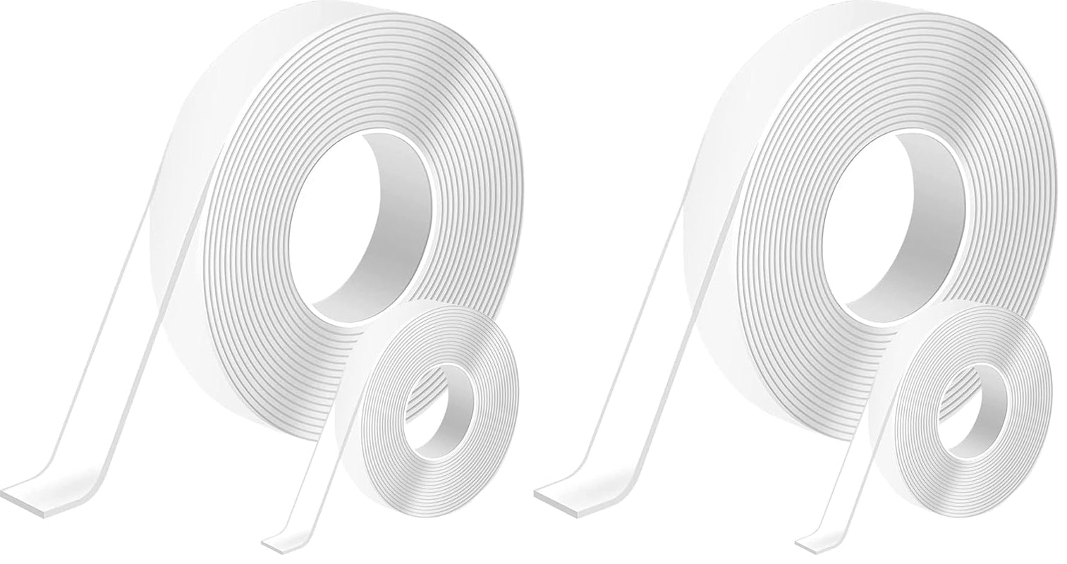 7M Doppelseitiges Klebeband Extra Stark Transparent,Abnehmbar Spurlos Double Sided Tape,2 Rollen Nano Klebeband Doppelseitig Ablösbar Für Teppich, Foto Wand, Küche, Zuhause, Auto