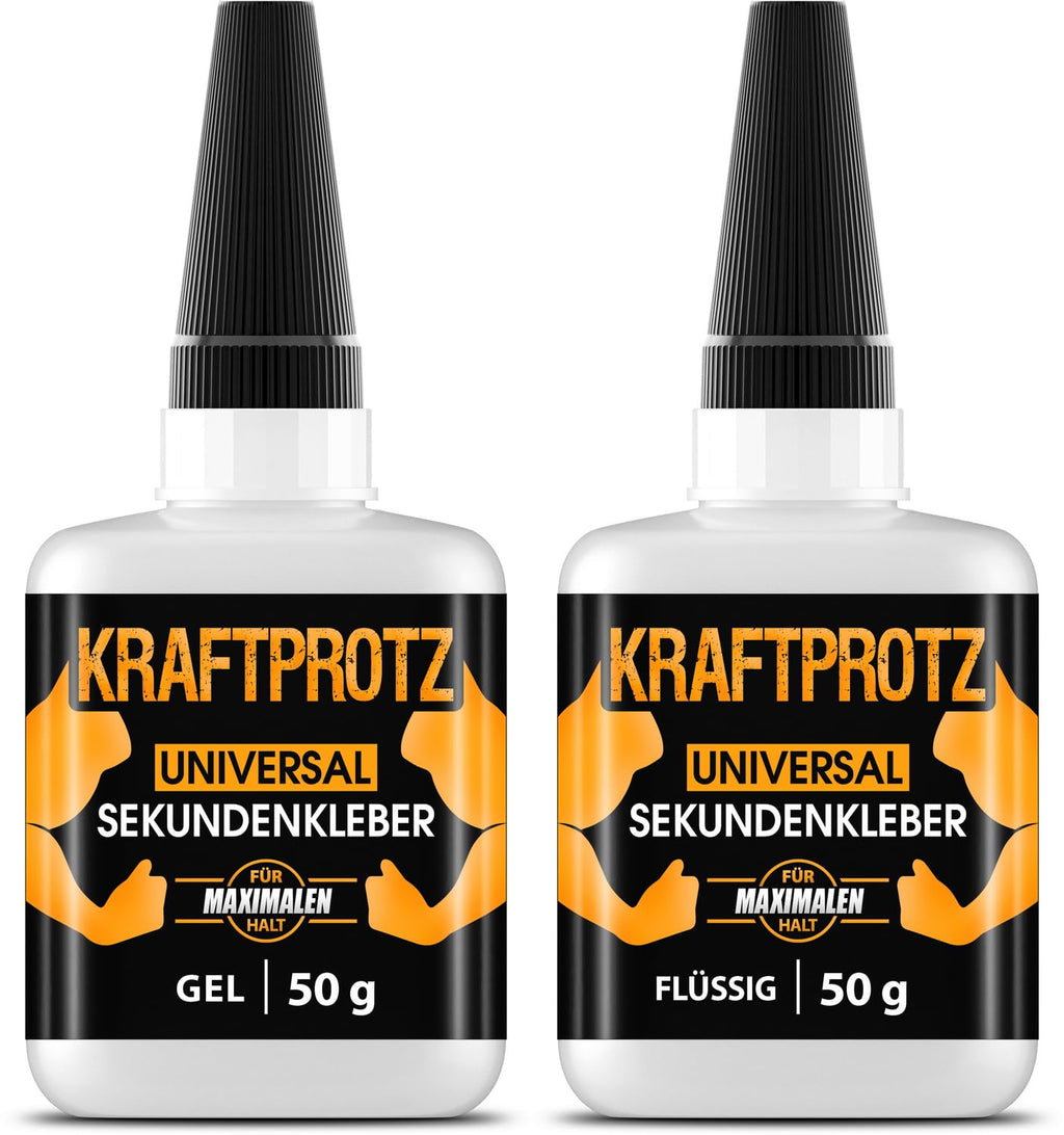Sekundenkleber Extra Stark Gel 50 G – XXL Superkleber Für Holz, Metall, Kunststoff, Glas – Tropffrei, Hitze- & Wasserfest – Für Reparaturen in Haushalt, Werkstatt, Auto, DIY & Modellbau – KRAFTPROTZ