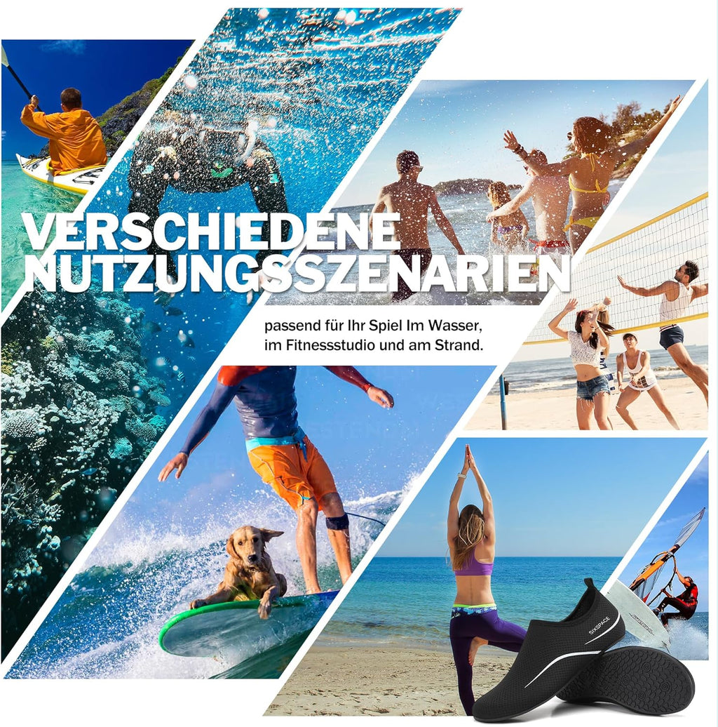 Sixspace Herren Damen Badeschuhe Wasserschuhe Aquaschuhe Strandschuhe Schnell Trocknend Slip on Breathable Schwimmschuhe Surfschuhe Für Beach Pool Surfen Yoga