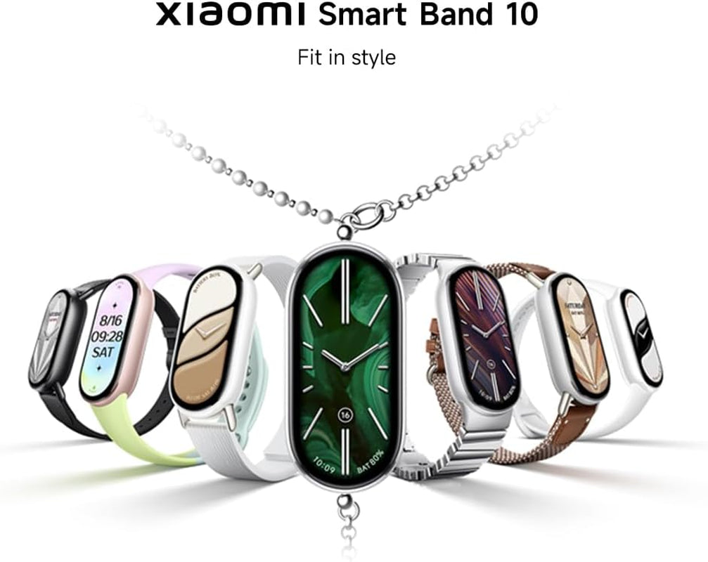Xiaomi Smart Band 10, Smart Watch,Fitness-Tracker, 1,72" AMOLED Display, 21 Tage Akku, 5ATM Wasserdichtigkeit, SPO₂ & Herzfrequenzmessung, Schlafüberwachung,150+ Sportmodi, Schwarz
