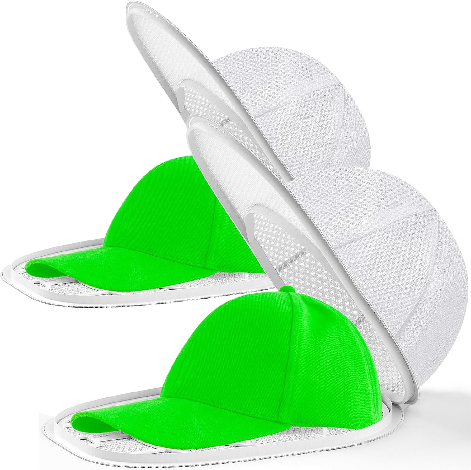 Coopache Wäschesack Cap Gestell Zum Waschen Form Halter Für Waschmaschine Und Spülmaschine Hut Reiniger Basecap Waschgestell Für Baseballmützen (Weiß)