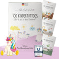 Lila Liebt Dich® 100 Fantastische Einhorn-Tattoos Kinder (6 Unterschiedliche Bögen) - Temporäre Tattoos// Kindertattoos Hautfreundlich & Dermatologisch Getestet // Kinder Tattoo Made in Germany