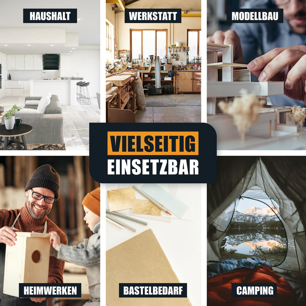 Sekundenkleber Extra Stark Gel 50 G – XXL Superkleber Für Holz, Metall, Kunststoff, Glas – Tropffrei, Hitze- & Wasserfest – Für Reparaturen in Haushalt, Werkstatt, Auto, DIY & Modellbau – KRAFTPROTZ