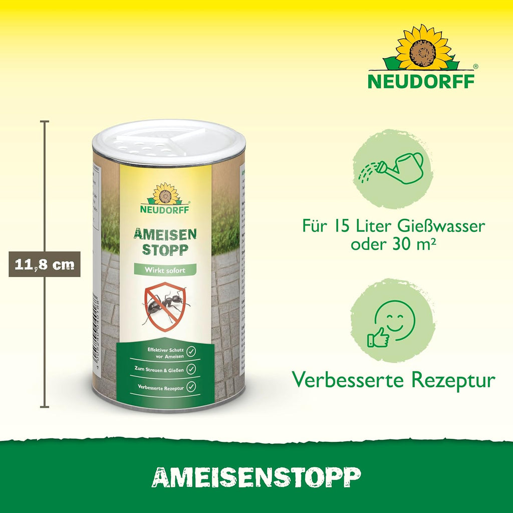 Neudorff Ameisenstopp – Ameisenstreumittel Mit Sofortwirkung Schützt Effektiv Gegen Ameisen Rund Ums Haus. Ameisenmittel Zum Streuen Oder Gießen, 300 G