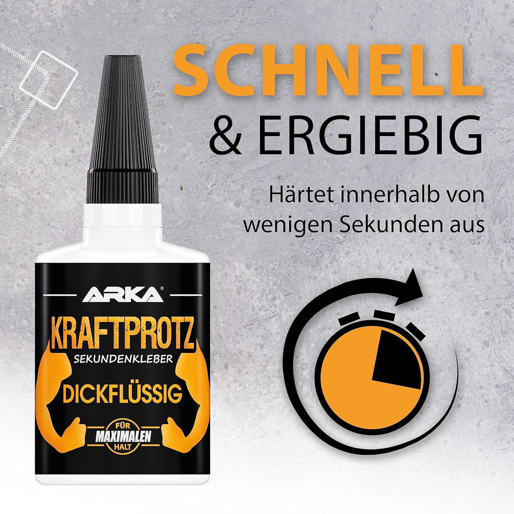 Sekundenkleber Extra Stark Gel 50 G – XXL Superkleber Für Holz, Metall, Kunststoff, Glas – Tropffrei, Hitze- & Wasserfest – Für Reparaturen in Haushalt, Werkstatt, Auto, DIY & Modellbau – KRAFTPROTZ