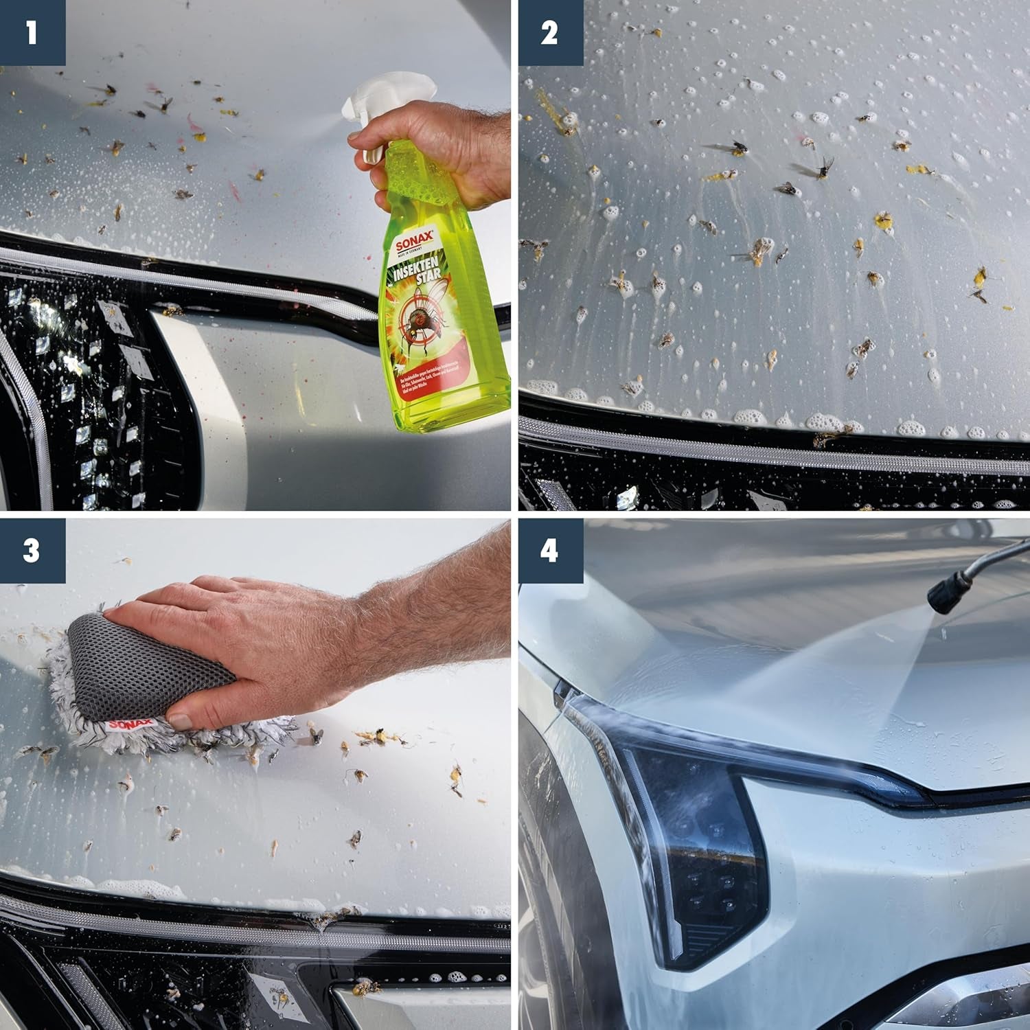 SONAX Insektenstar (750 Ml) Insektenentferner Löst Schnell & Schonend Selbst Hartnäckige & Angetrocknete Insektenverschmutzungen, Art-Nr. 02334000
