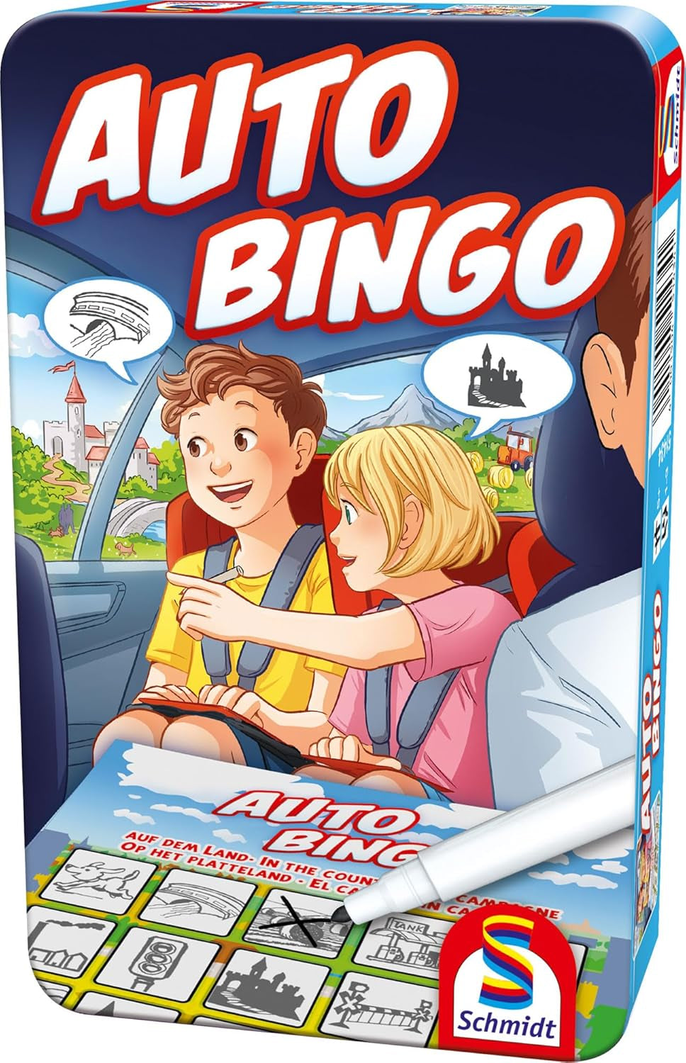 Schmidt Spiele 51434 Auto-Bingo, Bring Mich Mit Spiel in Der Metalldose, Bunt | Bring Mich Mit Spiel in Einer Metalldose