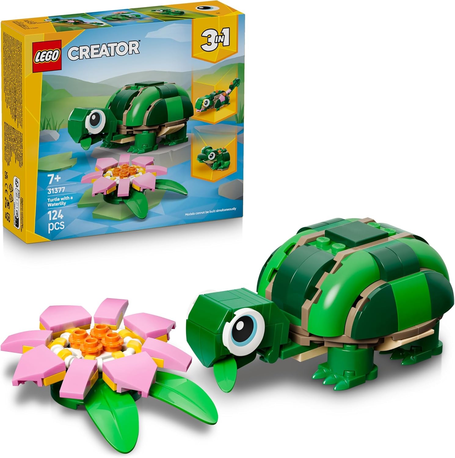 LEGO Creator 3In1 Cute Hamster with a Flower Toy - Animal Figure Transforms into a Hedgehog or Eagle - DIY Room Decor Idea - Birthday Gift for 7+ Year Old Girls & Boys - 31376