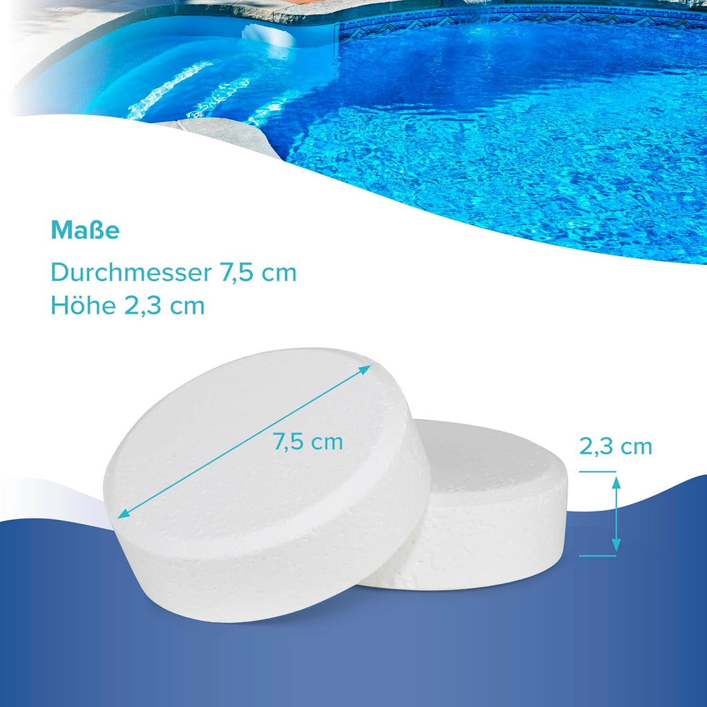 BAYZID Chlor Multitabs 5 in 1-200G Chlortabletten Für Pool - 5Kg - 5-Phasen Pflege & Reinigung - Made in Europe - Für Kristallklares Poolwasser