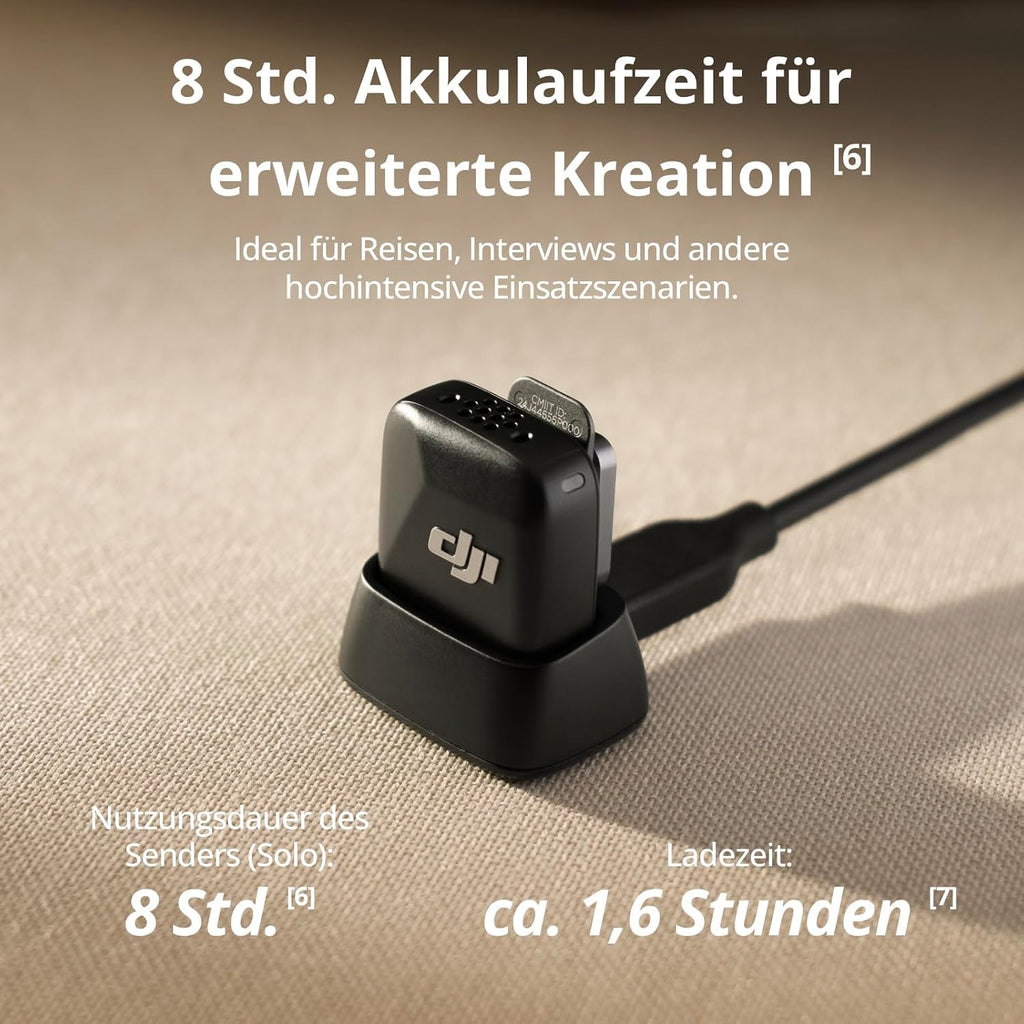 DJI Mic Mini Sender Mikrofon (Infinity Schwarz), Ultraleicht, Osmoaudio, Geräuschunterdrückung, Wireless Mikrofon Für Handy/Kamera, Iphone, Android, Vlog, Youtube