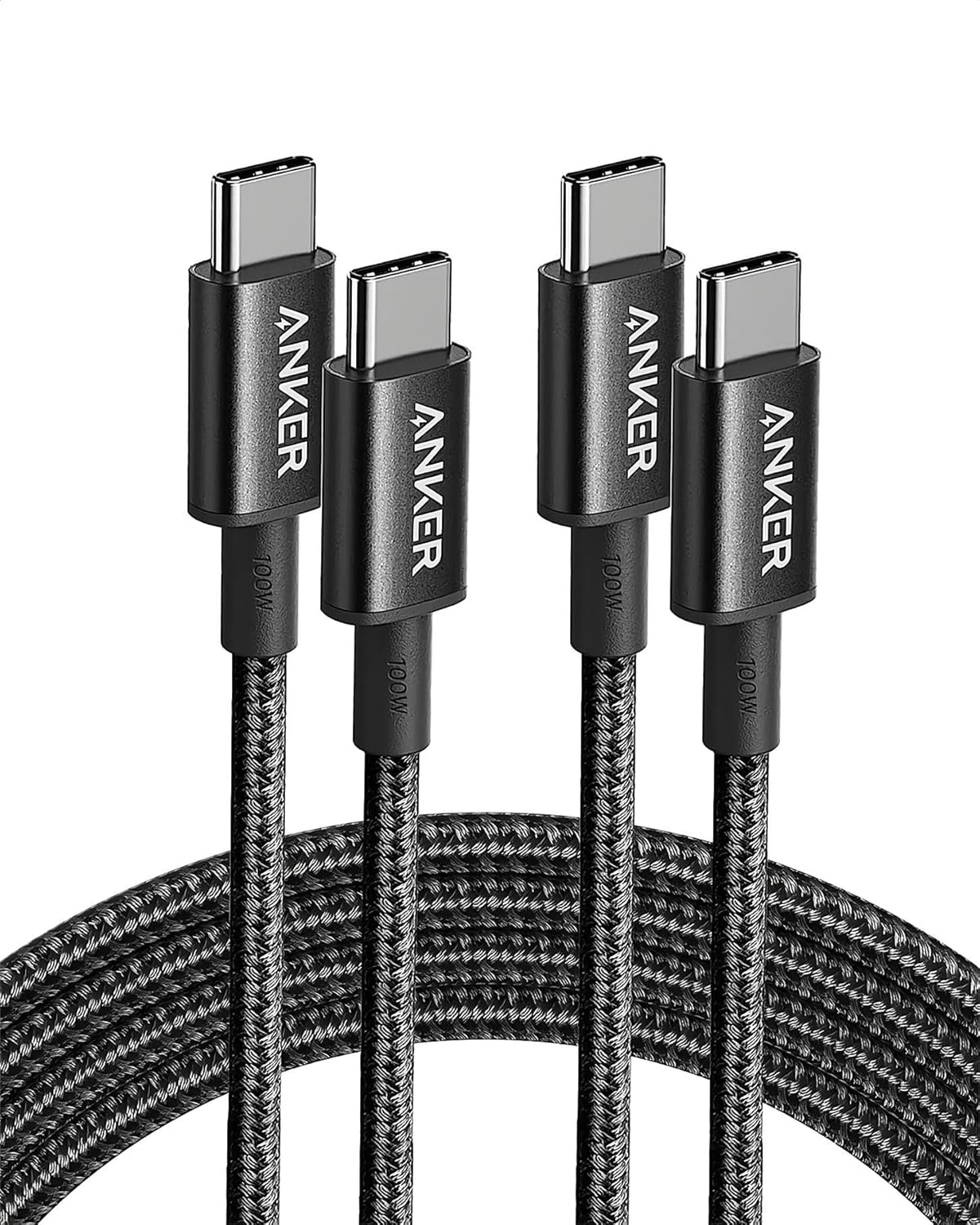Anker 100W USB C Kabel, [2 Stück 1,8M] Schnellladekabel USB C Auf USB C Kabel, PD 3.0 USB C Ladekabel Für Iphone 17 Pro Max/16/15 Serie, Samsung Galaxy S26/S25, Macbook Pro/Air, Ipad Pro/Air