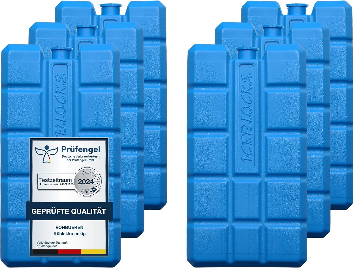Vonbueren 2-24 Kühlakkus Für Kühltasche 12H Lange Kühlung | Ca. 200 G Je Kühlakku | Ca. 8,1 X 15,2 X 2,2 Cm | Auch Für Kühlbox