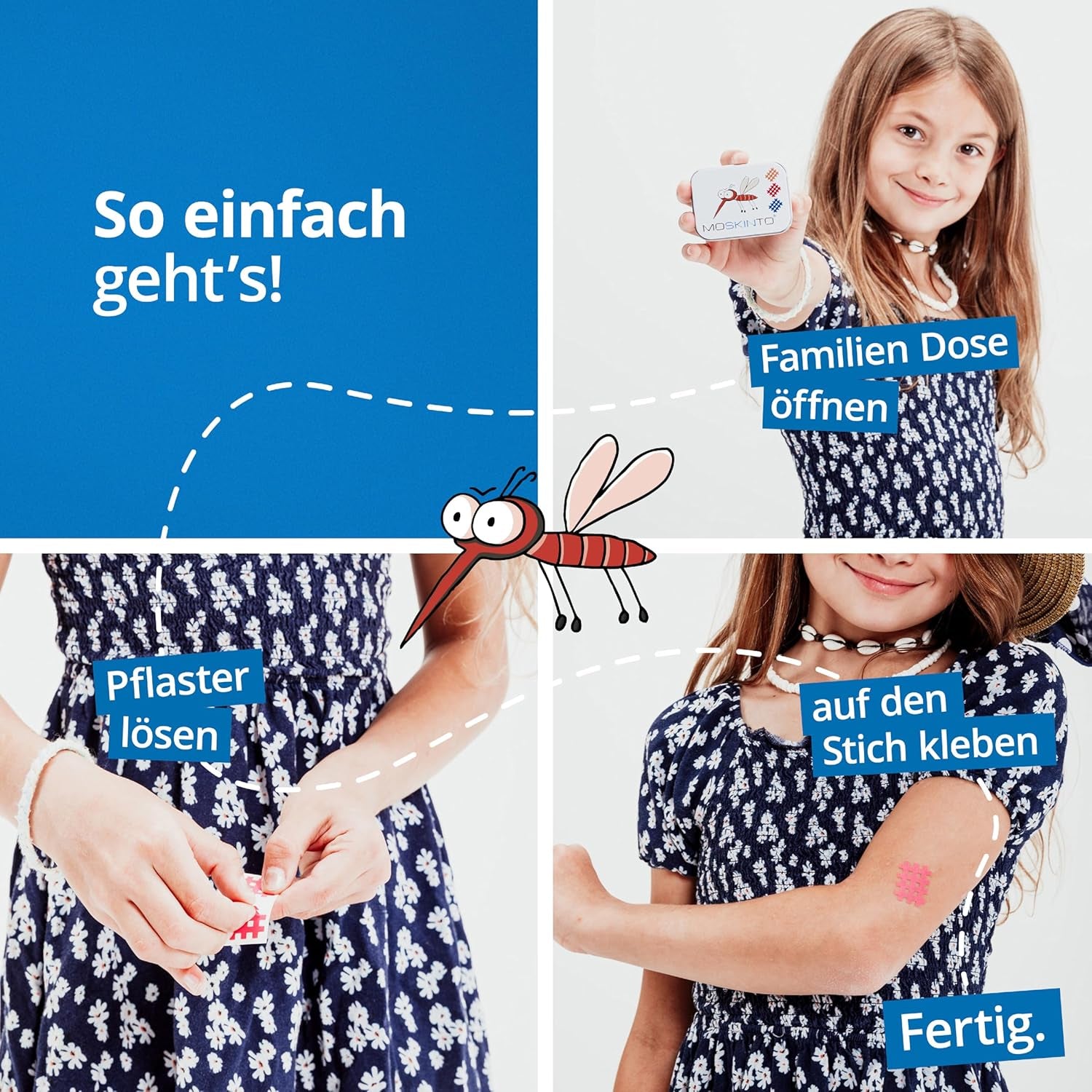 Moskinto Mückenpflaster Für Kinder Und Erwachsene - Zur Anwendung Bei Mückenstichen Und Insektenstichen - Lindert Juckreiz - in Verschiedenen Farben - 42 Pflaster