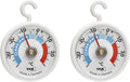 TFA Dostmann 2Er Set Analoge Kühlthermometer Mit Haken, 95.1036, Handlich, Mit Kühlzonen, Für Kühlschrank, Gefrierschrank Und Kühlhaus Zur Temperaturkontrolle, Bis -40°C, Weiß