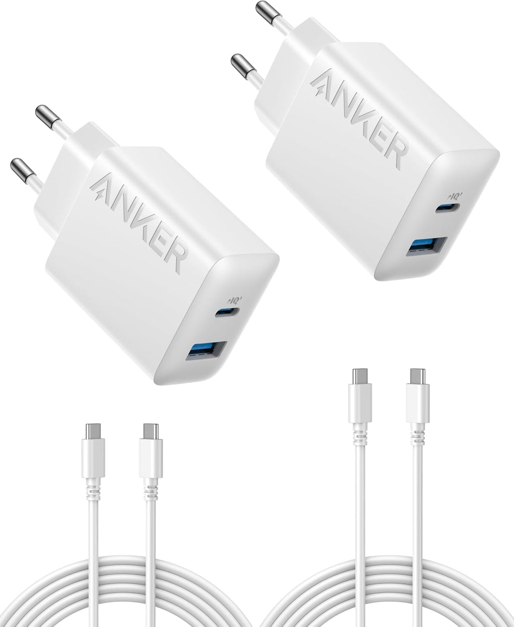Anker 20W USB C Ladegerät, Ipad Netzteil, Usb-Schnellladenetzteil, Ipad Ladegerät, Kompatibel Mit Iphone 17/16/15 Series (Mit 150Cm USB-C Kabel)